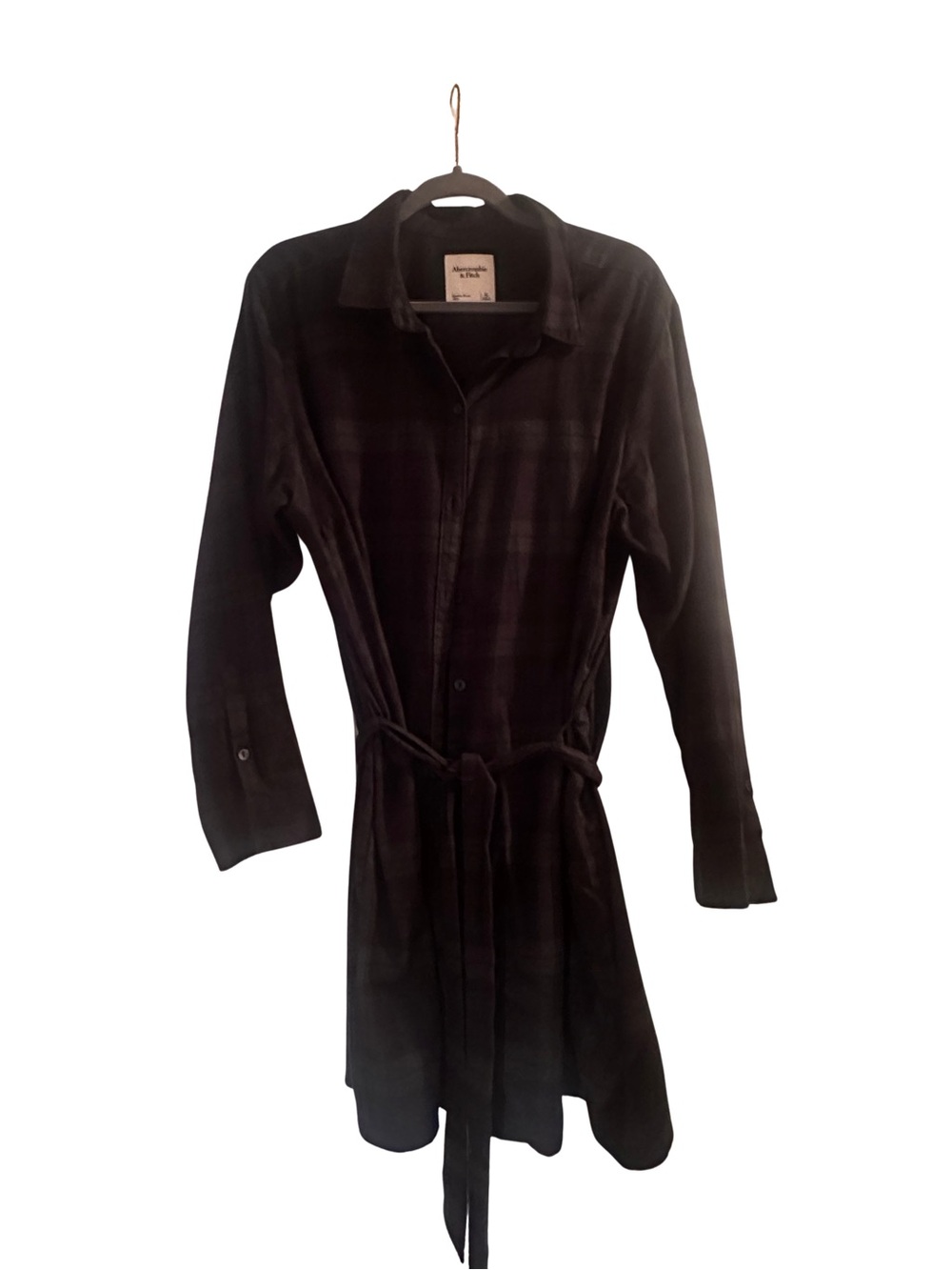 Abercrombie Blackwatch Plaid Button-Up Dress with Belt